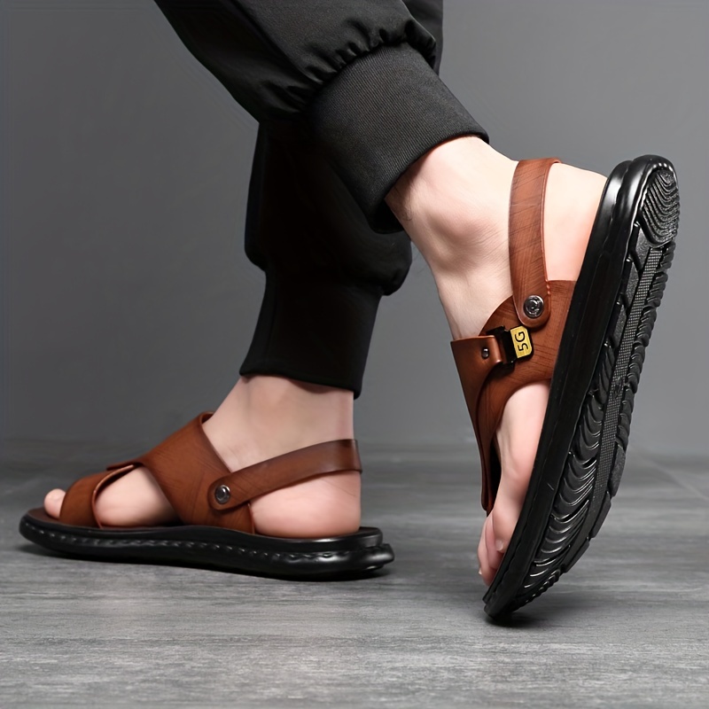 Men's Leather Flip Flops Sanda - Flip Flop Leather Men ulasan dan harga
