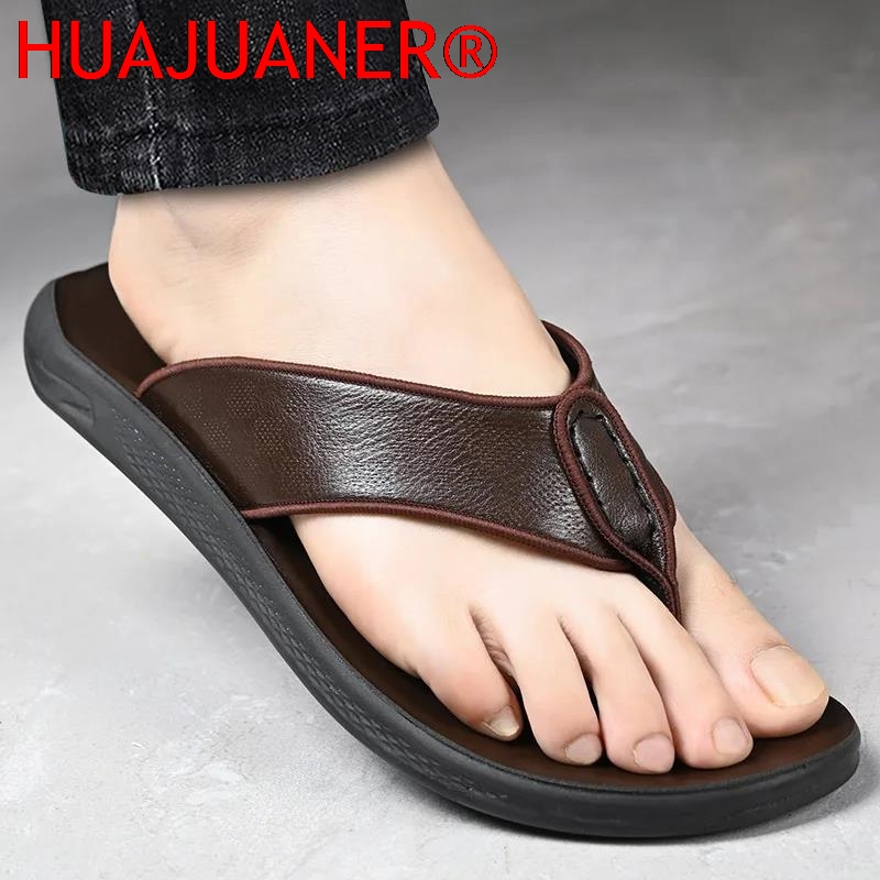 Casual Outdoor Men's Sandals S - Flip Flop Leather Men ulasan dan harga